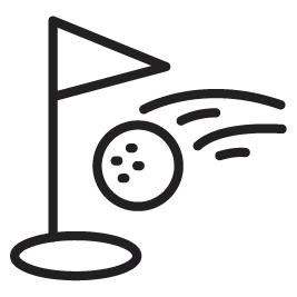 Golf ball and flag icon