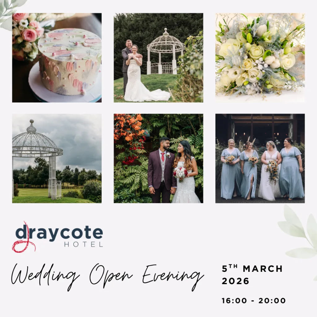 Wedding open evening flyer at the Draycote Hotel